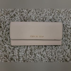 (Sold) Michael Kors Beige Wallet with Gold Hardware